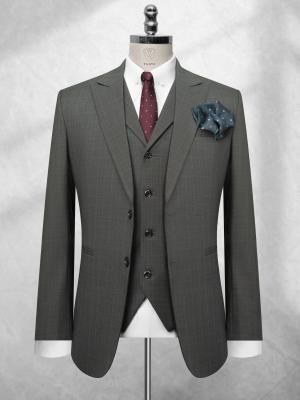 Bộ Suit Xanh Rêu Đậm Kẻ Caro Mờ Modern Fit TGS394
